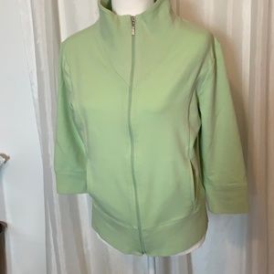 Danskin Now Green Zipper Front Workout Jacket Lg